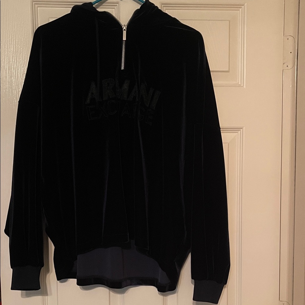 Armani Exchange Navy Blue Velvet Women’s Sweater